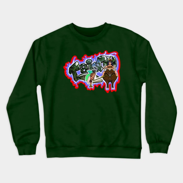 El taino, La Taina y El toro Crewneck Sweatshirt by Duendo Design